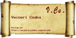 Vecseri Csaba névjegykártya