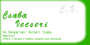 csaba vecseri business card